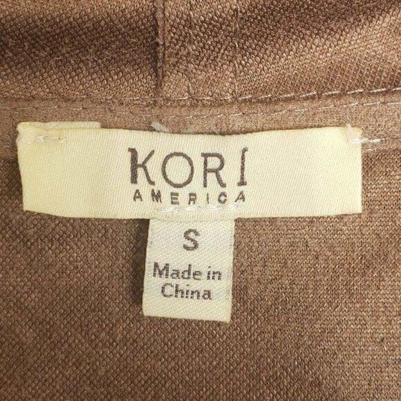 Women's Open Suede Fringe Waterfall Cardigan Sweat - Picture 3 of 5